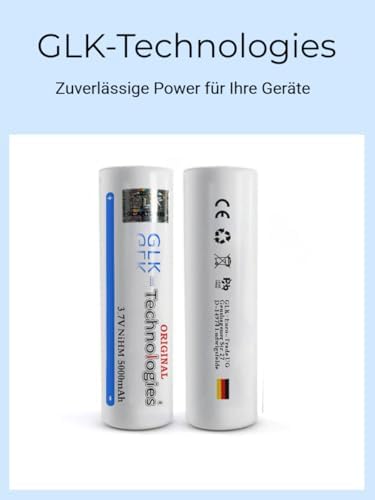 2X GLK-Technologies® Hochleistungs 5000 mAh 3,7V NiMH Flachkopf Akku für langlebige Energie im Alltag