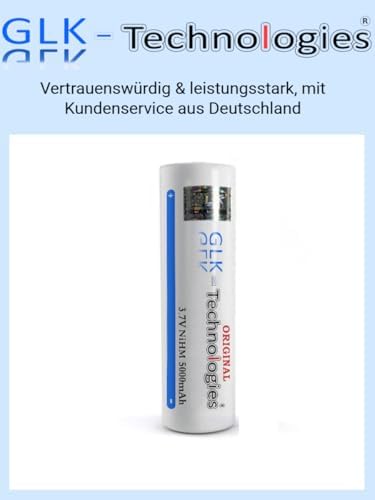 2X GLK-Technologies® Hochleistungs 5000 mAh 3,7V NiMH Flachkopf Akku für langlebige Energie im Alltag