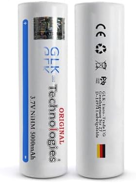 2X GLK-Technologies® Hochleistungs 5000 mAh 3,7V NiMH Flachkopf Akku für langlebige Energie im Alltag