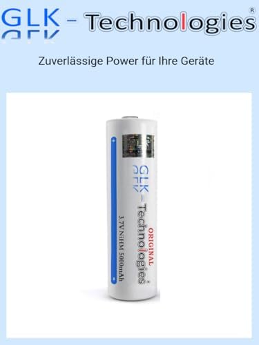 2X GLK-Technologies® Hochleistungs 5000 mAh 3,7V NiMH Flachkopf Akku für langlebige Energie im Alltag