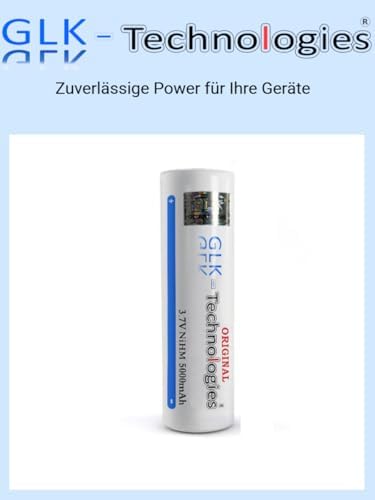 2X GLK-Technologies® Hochleistungs 5000 mAh 3,7V NiMH Flachkopf Akku für langlebige Energie im Alltag