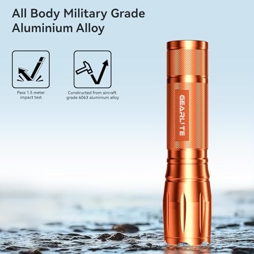 GEARLITE LED Taschenlampe 2000 Lumen - Extrem hell, 5 Modi, IP65 wasserdicht für Camping und Outdoor Abenteuer