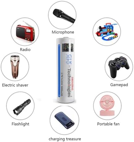 2X GLK-Technologies® Hochleistungs 5000 mAh 3,7V NiMH Flachkopf Akku für langlebige Energie im Alltag