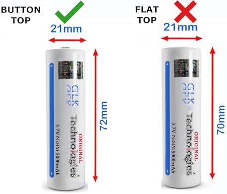 2X GLK-Technologies® Hochleistungs 5000 mAh 3,7V NiMH Flachkopf Akku für langlebige Energie im Alltag