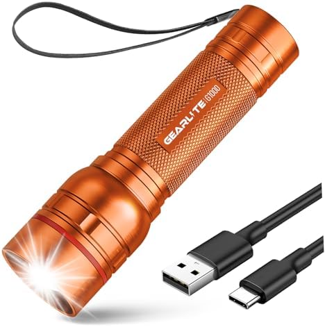 GEARLITE LED Taschenlampe 2000 Lumen – Extrem hell & zoombar, ideal für Camping, Angeln und Notfälle!
