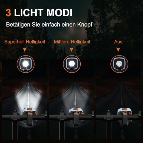 Antimi Fahrradleuchten-Set: StVZO-zugelassene LED Beleuchtung mit IPX5 Front- & Rücklicht, USB Typ C für sicheres Radfah