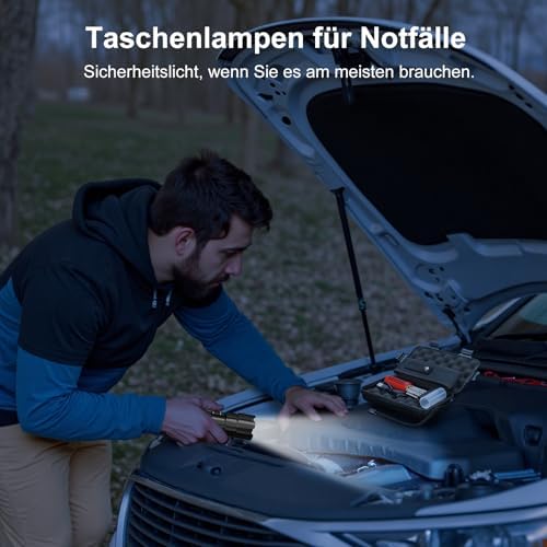 Shadowhawk LED Taschenlampe 500000 Lumen – USB Aufladbar, IP67 Wasserdicht, 5 Lichtmodi für Camping & Notfälle