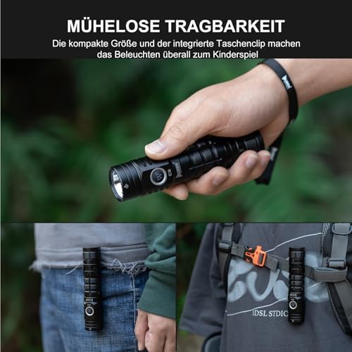 WUBEN C2 LED Taschenlampe 2000 Lumen USB Aufladbar, IP68 Wasserdicht für Camping & Notfälle