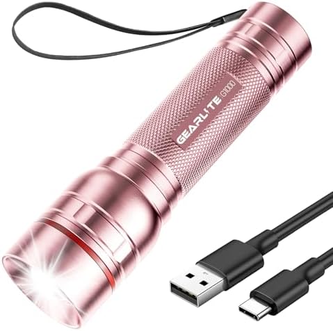 GEARLITE LED Taschenlampe 2000 Lumen – Extrem hell & zoombar, ideal für Camping, Angeln und Notfälle!