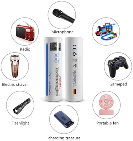 2X GLK-Technologies® Hochleistungs 5000 mAh 3,7V NiMH Flachkopf Akku für langlebige Energie im Alltag