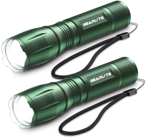 GEARLITE LED Taschenlampe 2000 Lumen - Extrem hell, 5 Modi, IP65 wasserdicht für Camping und Outdoor Abenteuer