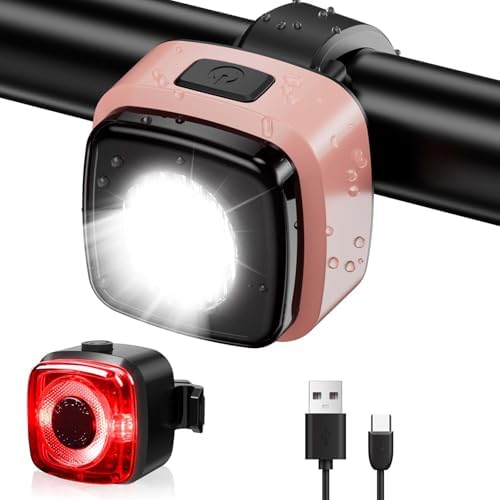 Antimi Fahrradleuchten-Set: StVZO-zugelassene LED Beleuchtung mit IPX5 Front- & Rücklicht, USB Typ C für sicheres Radfah