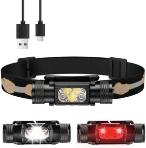 Sofirn H05B Stirnlampe mit Rotlicht - Helle LED Kopflampe, USB-C wiederaufladbar, waterproof für Joggen, Camping & Angel