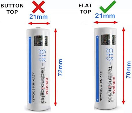 2X GLK-Technologies® Hochleistungs 5000 mAh 3,7V NiMH Flachkopf Akku für langlebige Energie im Alltag