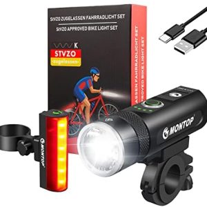 StVZO Zugelassenes LED Fahrradlicht Set mit USB Akku – Perfekte Fahrradbeleuchtung für Kinder & Erwachsene!