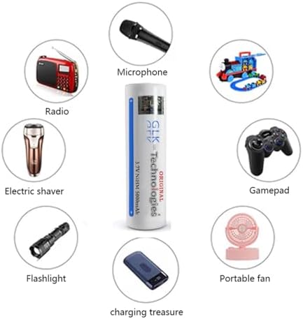 2X GLK-Technologies® Hochleistungs 5000 mAh 3,7V NiMH Flachkopf Akku für langlebige Energie im Alltag