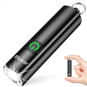 Blukar LED Taschenlampe Aufladbar - Mini EDC mit 3 Lichtmodi, IPX6 Wasserdicht für Outdoor, Wandern & Camping
