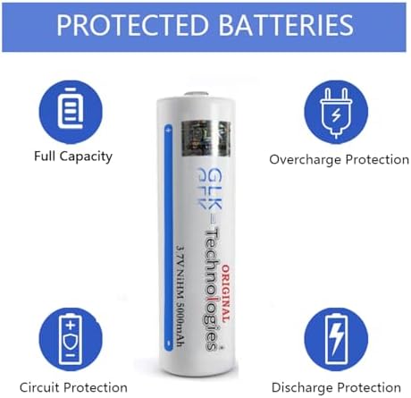 2X GLK-Technologies® Hochleistungs 5000 mAh 3,7V NiMH Flachkopf Akku für langlebige Energie im Alltag