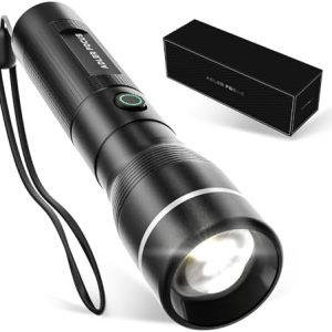 Hochwertige LED Taschenlampe 2000 Lumen | Fokussierbarkeit 800m | 28h Akku | Ideal für Camping und Wandern