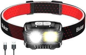 Blukar LED Stirnlampe 2000L Wiederaufladbar, Superhell & Dimmbar – Ideal für Camping und Angeln