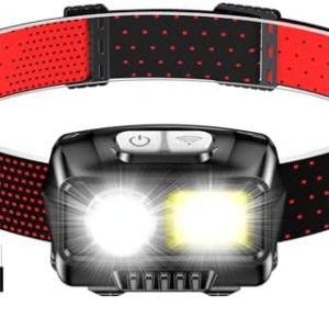 Blukar LED Stirnlampe 2000L Wiederaufladbar, Superhell & Dimmbar – Ideal für Camping und Angeln