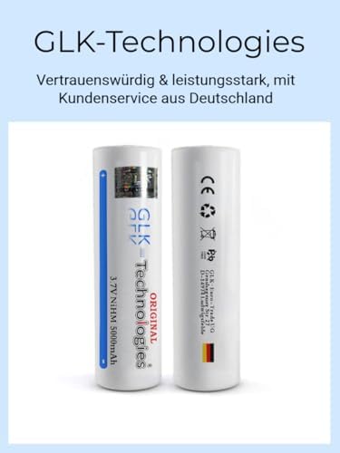 2X GLK-Technologies® Hochleistungs 5000 mAh 3,7V NiMH Flachkopf Akku für langlebige Energie im Alltag