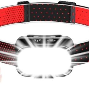 Blukar LED Stirnlampe Wiederaufladbar, Superhell 2000L Dimmbar für Camping & Angeln, Leicht & Wasserdicht mit 5 Modi