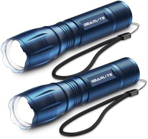 GEARLITE LED Taschenlampe 2000 Lumen - Extrem hell, 5 Modi, IP65 wasserdicht für Camping und Outdoor Abenteuer