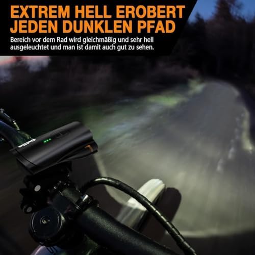 Deilin Fahrradlicht Set – 70 Lux LED Beleuchtung, USB Aufladbar & IPX5 Wasserdicht für sicheres Fahren bei Nacht