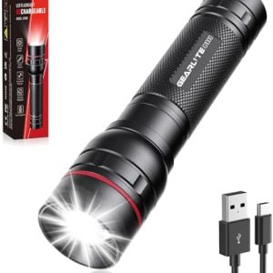 GEARLITE LED Taschenlampe 2000 Lumen – Extrem hell & zoombar, ideal für Camping, Angeln und Notfälle!