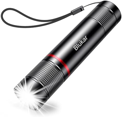 Blukar LED Taschenlampe Aufladbar, 4 Lichtmodi & Wasserdicht für Camping, Wandern, Outdoor - 2 Stück