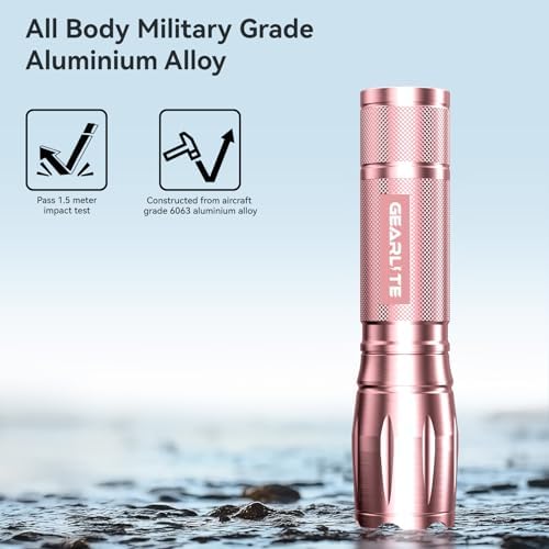 GEARLITE LED Taschenlampe 2000 Lumen - Extrem hell, 5 Modi, IP65 wasserdicht für Camping und Outdoor Abenteuer