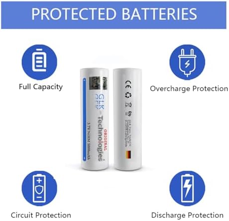 2X GLK-Technologies® Hochleistungs 5000 mAh 3,7V NiMH Flachkopf Akku für langlebige Energie im Alltag