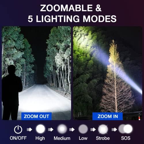 GEARLITE LED Taschenlampe 2000 Lumen - Extrem hell, 5 Modi, IP65 wasserdicht für Camping und Outdoor Abenteuer