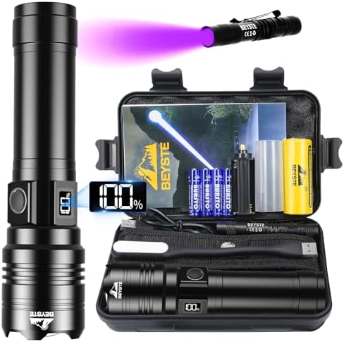 ClimeCo LED Taschenlampe Aufladbar 500.000 Lumen – Extrem helle, wasserdichte Taschenlampe für Outdoor Notfälle