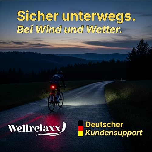 LED Fahrradlicht Set von – USB aufladbar, 100LUX, StVZO zugelassen, ideal für sicheres Fahren in der Nacht!