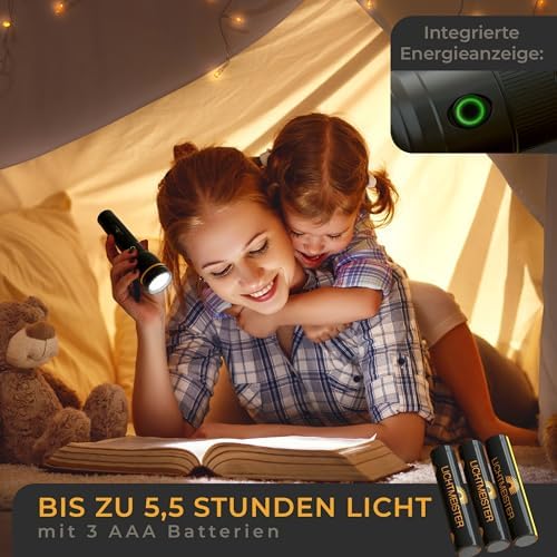 LICHTMEISTER LED Taschenlampe 500 Lumen - tragbar, langlebig und ideal für Outdoor-Abenteuer