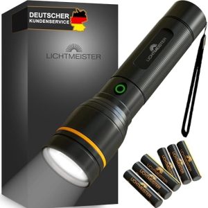 LICHTMEISTER LED Taschenlampe 500 Lumen - tragbar, langlebig und ideal für Outdoor-Abenteuer