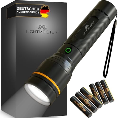 LICHTMEISTER LED Taschenlampe 500 Lumen - tragbar, langlebig und ideal für Outdoor-Abenteuer