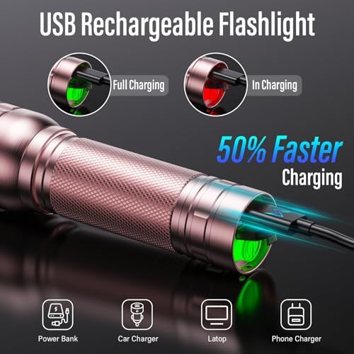 GEARLITE LED Taschenlampe 2000 Lumen – Extrem hell & zoombar, ideal für Camping, Angeln und Notfälle!