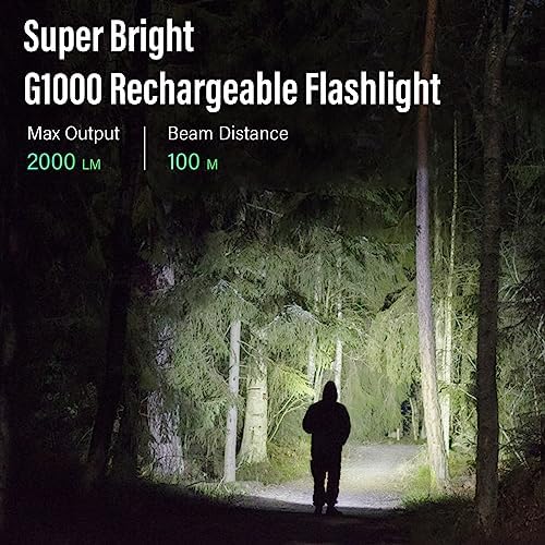 GEARLITE LED Taschenlampe 2000 Lumen – Extrem hell & zoombar, ideal für Camping, Angeln und Notfälle!