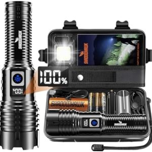 Shadowhawk LED Taschenlampe 500000 Lumen - Extrem hell, aufladbar, wasserdicht für Camping & Notfälle