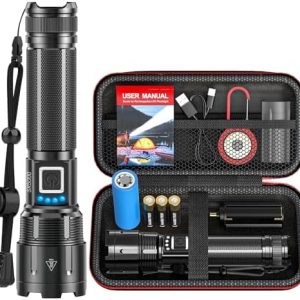 Extrem Helle LED Taschenlampe 1000000 Lumen - Aufladbar, IP67 Wasserdicht, Ideal für Outdoor Notfälle