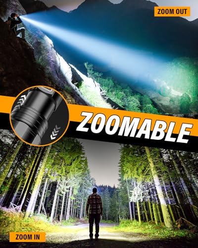 XHM 70.2 LED Taschenlampe – 500000 Lumen USB Aufladbar & IP67 Wasserdicht, Ideal für Outdoor Abenteuer