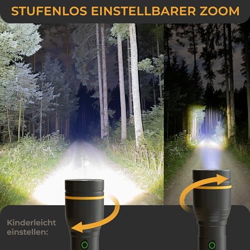 LICHTMEISTER LED Taschenlampe 500 Lumen - tragbar, langlebig und ideal für Outdoor-Abenteuer