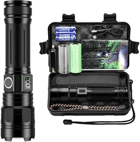 XHM 70.2 LED Taschenlampe – 500000 Lumen USB Aufladbar & IP67 Wasserdicht, Ideal für Outdoor Abenteuer