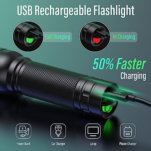 GEARLITE LED Taschenlampe 2000 Lumen – Extrem hell & zoombar, ideal für Camping, Angeln und Notfälle!