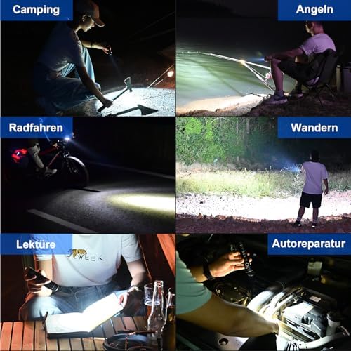 WUBEN C2 LED Taschenlampe 2000 Lumen USB Aufladbar, IP68 Wasserdicht für Camping & Notfälle