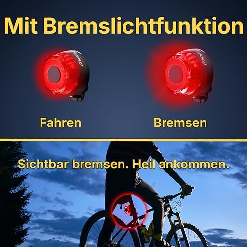 LED Fahrradlicht Set von – USB aufladbar, 100LUX, StVZO zugelassen, ideal für sicheres Fahren in der Nacht!