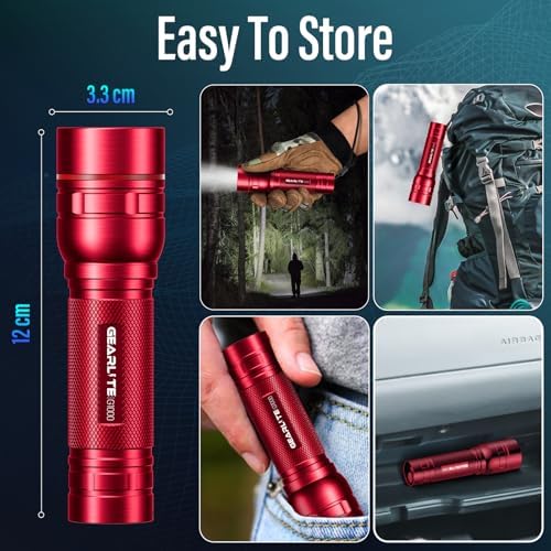 GEARLITE LED Taschenlampe 2000 Lumen – Extrem hell & zoombar, ideal für Camping, Angeln und Notfälle!
